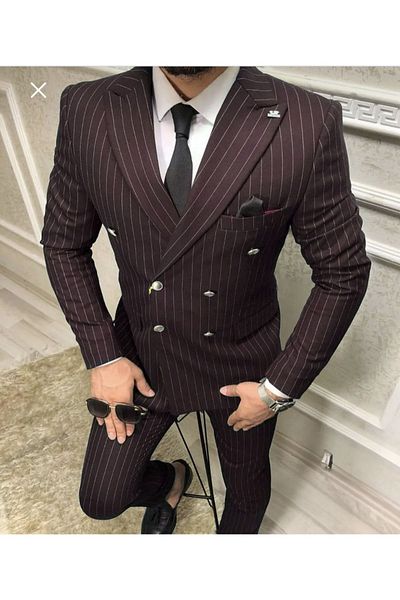 MASSARO Double-breasted striped Suit