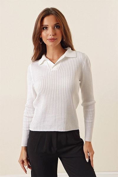 citystyle Pulover cu nervuri - Gât polo