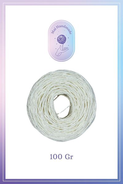Mai Handmade Πλεκτό Σχοινί Τυλιγμένο Χαρτί Σχοινί 100 gr Λευκό