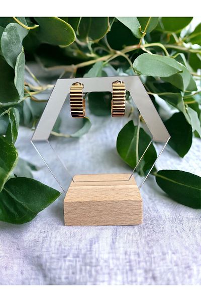 XUPING JEWELRY Women's Xuping Brand Rose Gold Geometric Form Steel Earrings