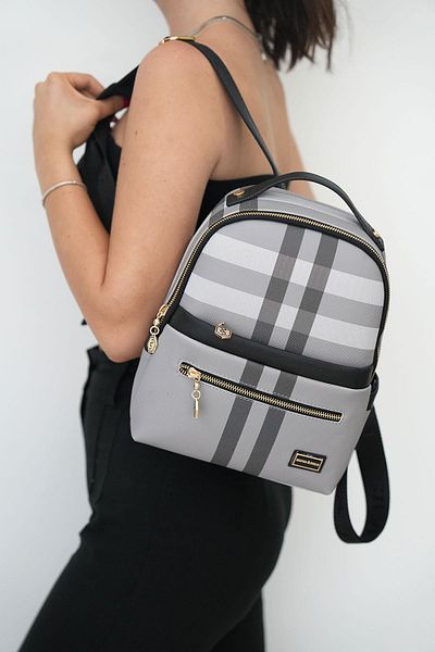 Silver Polo Sp1061 Model Gray and Black Women's Backpack