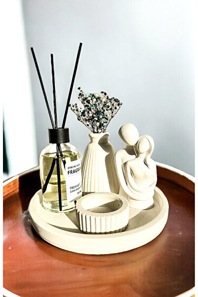 aymumi home Dekoratif Konik Vazo Sarılan Sevgili Tealight Mumluk Fresh Soft Oda Kokusu Seti