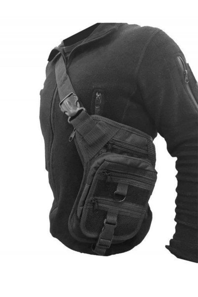 Generic Brand Tactical Black Pistol Compartment Shoulder Waist and Leg Bag Shock Absorbing Protection