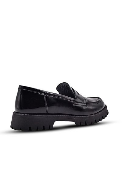 kids A more Vintage BlacK Patent Leather - Girl's Genuine Leather Loafer School Shoes