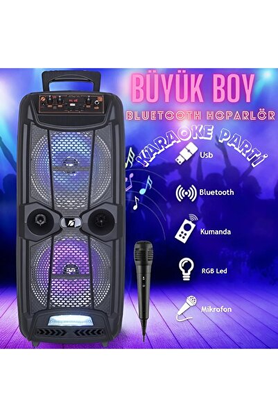nextbuy Mikrofonlu Bluetooth Hoparlör 8x2 Extra Bass Parti Eğlence Led Işıklı Sd Kart Fm Usb Girişli Speaker