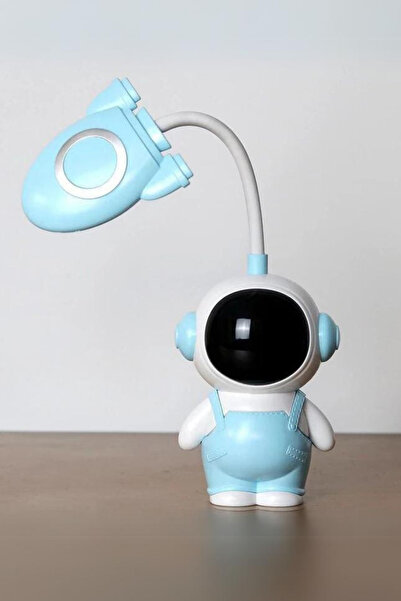 Irk Lemoon Sevimli Astronot Şarjlı LED Çocuk Çalışma Masa Lambası - Çocuk Kit...