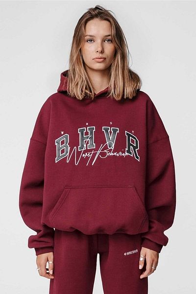 MOONBULL Borda Printed Oversize Women's Sweatshirt - Hooded