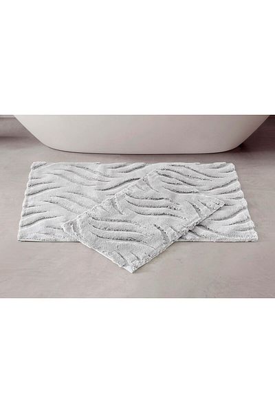 Cotton Box Set de 2 covorașe din bumbac de culoare deschisă - moale și foarte absorbant, 60x100 cm și 40x60 cm