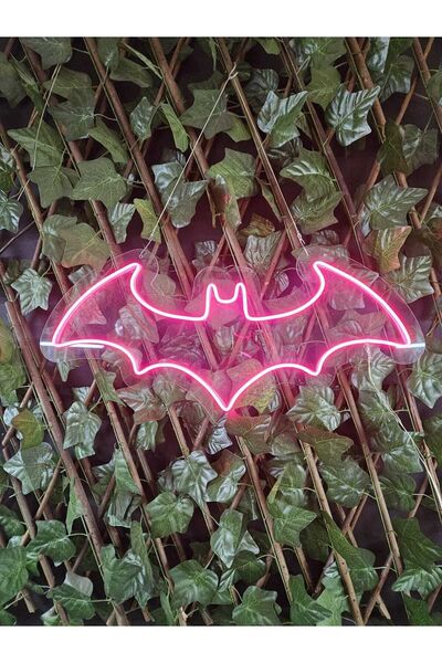 En Güzel Günde Yarasa Neon Led Işıklı Dekoratif Duvar Aydınlatması 30*60 cm