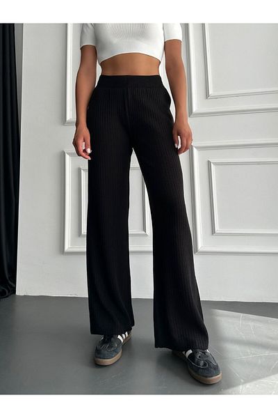 Gallogi Corded Knitwear Trousers - Elastic Waist