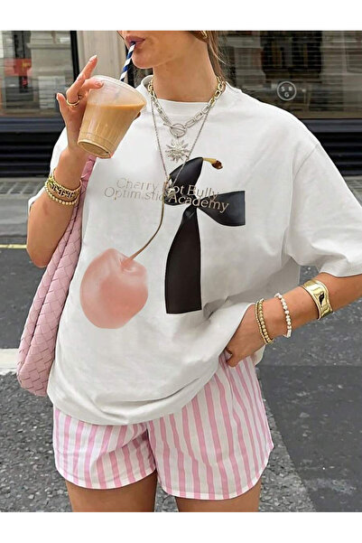 Jose Clothing Tricou oversize imprimat din bumbac organic