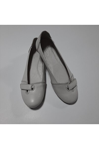 KAPAR % 100 Hakiki Deri Cırtlı Günlük Gri Renk Babet