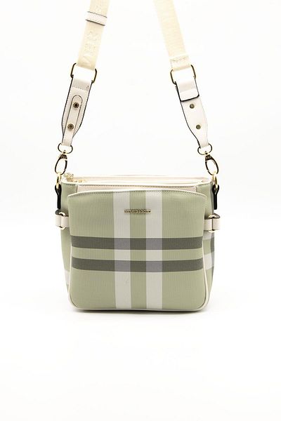 Silver Polo Geantă Crossbody pentru femei SP884 - Argintiu și Polo A.Green, Bone