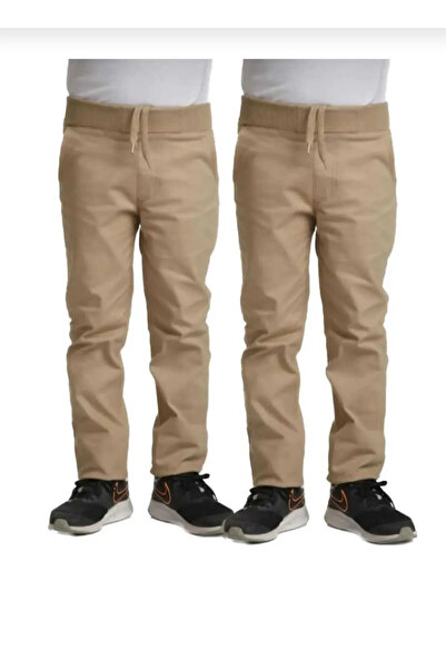 Nacar ERKEK ÇOCUK BEJ PANTALON 2Lİ BELİ LASTİKLİ