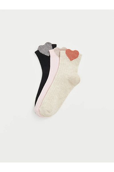 LC Waikiki LCW Kids Бежов шарен комплект за момичета - 3 броя