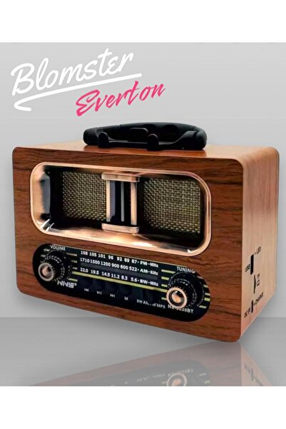 BLOMSTER Everton RT-657 Bluetooth-Usb-Sd-Fm Şarjlı Nostaljik Radyo müzik çalar