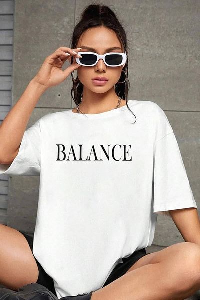 Pink Sky Μπλουζάκι Unisex Oversize με στάμπα Balance