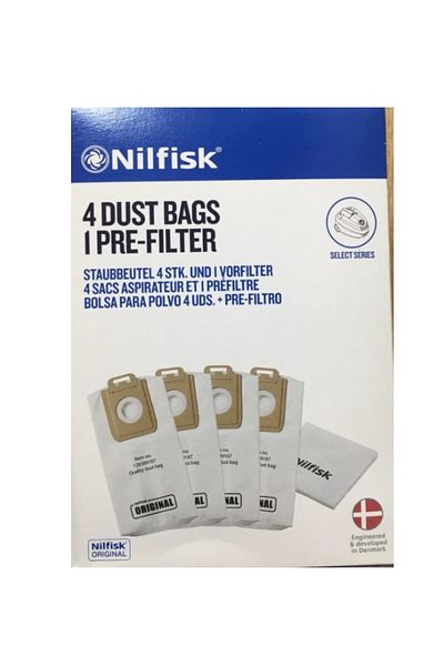 Nilfisk كيس غبار من سلسلة Select-power مكون من 4 قطع