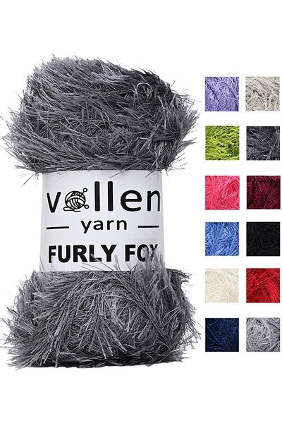 vollen yarn Ζακέτα Furly Fox με τρίχες και βελούδινο νήμα - Σχοινί για κουβέρτα και γένια