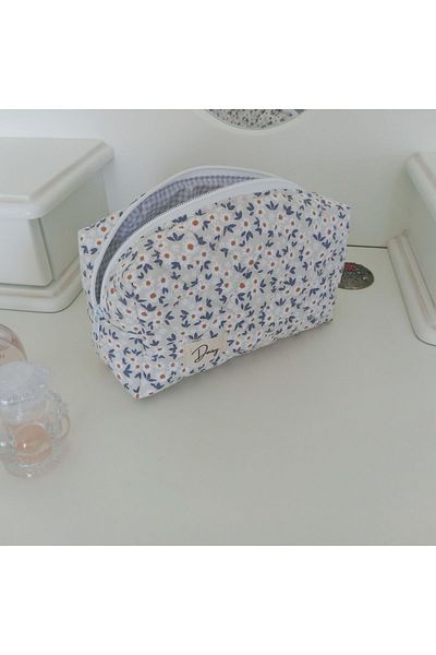 Daisy Large Size White Daisy Makeup Bag