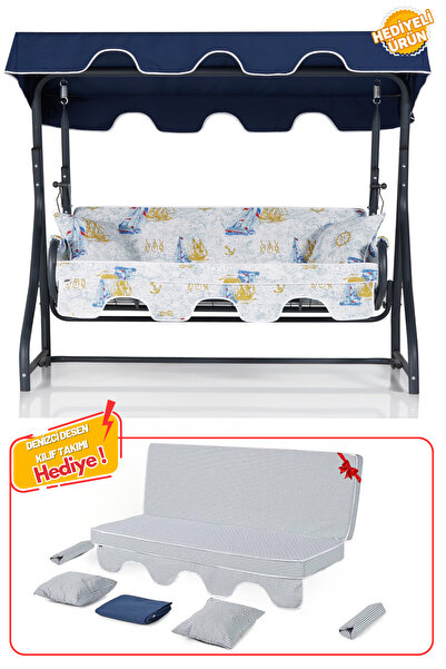 Erinöz Olea 3 Kişilik Bahçe Balkon Salıncağı (YEDEK KILIF TAKIMI HEDİYE)