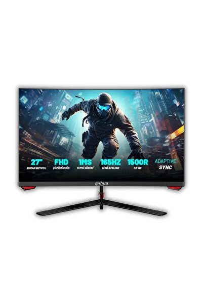 DAHUA E230C 27" Curved 180Hz 250nit 1ms FullHD VA LED Gaming Oyuncu Monitör D...