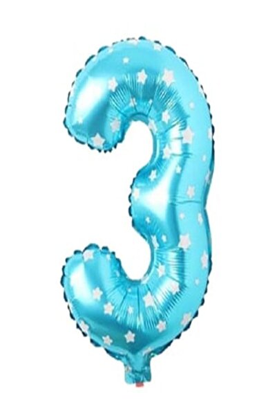 RÖNESANS PARTİ بالون فويل أزرق منقط 36 سم - العمر 3