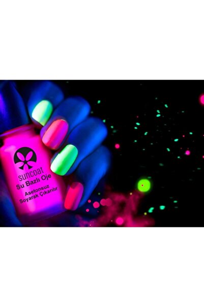 Suncoat Fosforlu, Neon, Karanlıkta Parlayan Oje Pembe - Glow In The Dark, Su Bazlı, 3+ Yaş Çocuk