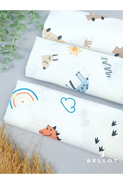 Müslin Battaniye Müslin Örtü 80*80 Cm Müslin Bez Organik Müslin 3 Lü Set Battaniye