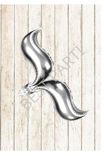 BEST PARTİ DOĞUM GÜNÜ PARTİ SÜSLERİ Silver Colored Mermaid Tail Foil Balloon