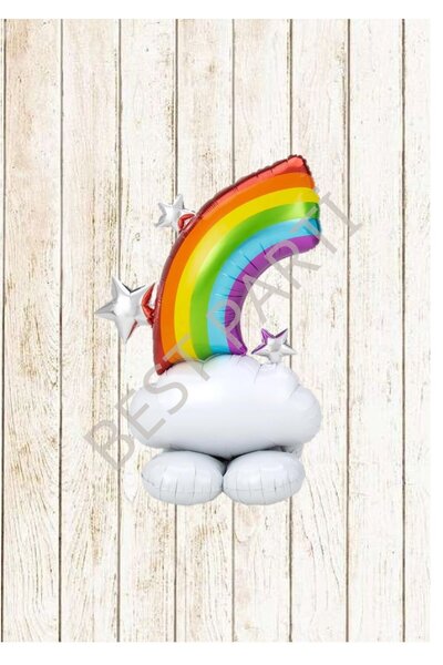 BEST PARTİ DOĞUM GÜNÜ PARTİ SÜSLERİ Rainbow Star Foil Balloon