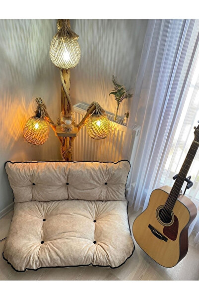 sitehome İkili Takım Yer Bahçe ve Palet Minderi Krem