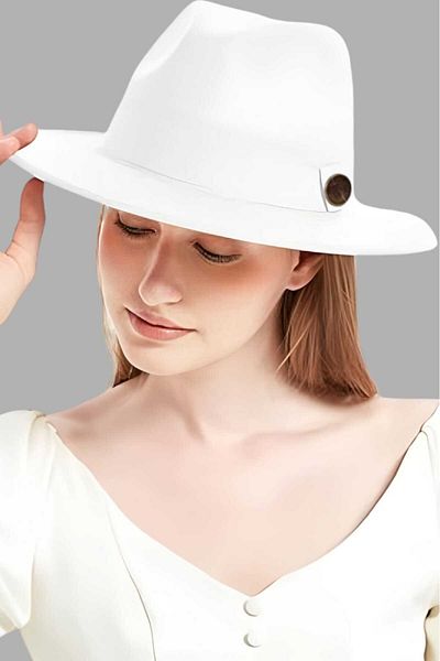 Mood Agenda Women's Stamped Panama Fedora Hat - Adjustable Inside