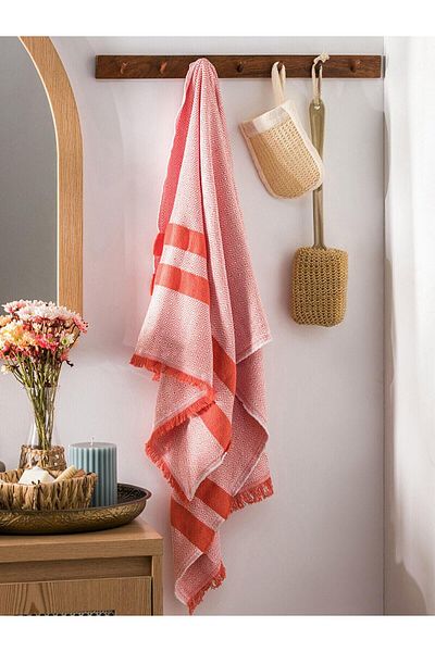 LC Waikiki Lcw Eco - Πορτοκαλί εμπριμέ ριγέ πετσέτα