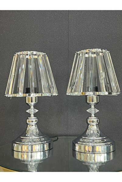 retro home design Lorenzo Ikili Masa Lambası Gümüş Salon Hol Yatak Odası Ofis...