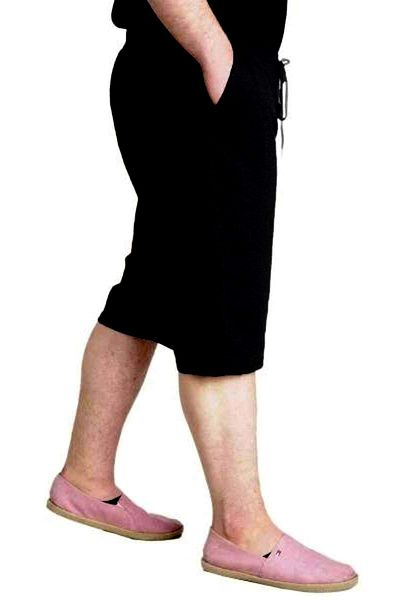 TANİŞ GİYİM Battal Size - Compact Combed Cotton, Rubber Waist Pockets and Zippered Capri