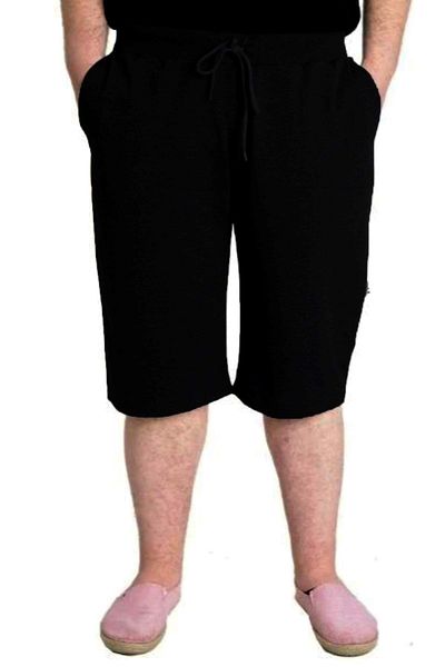 TANİŞ GİYİM Battal Size - Compact Combed Cotton, Rubber Waist Pockets and Zippered Capri
