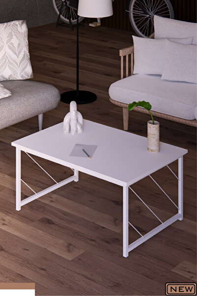 Fahrettin Küçük Düz Kesim Sehpa , 60x90 Metal Ayaklı Masa , Orta Sepha , Yan ...