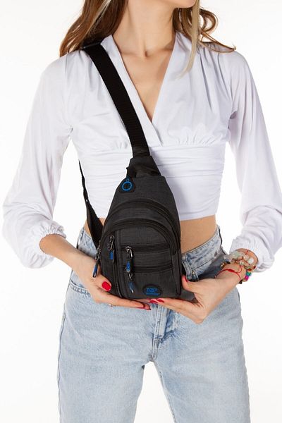 NEWISH POLO ACCESSORIES Mini Linen Crossbody Shoulder and Chest Bag with USB and Headphone Outlet