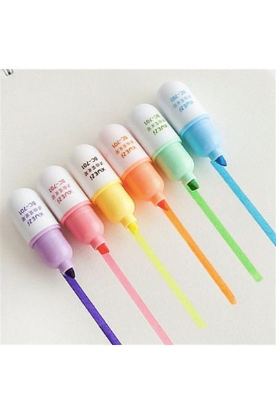 Dolphin Capsule Mini Highlighter 6 Colors