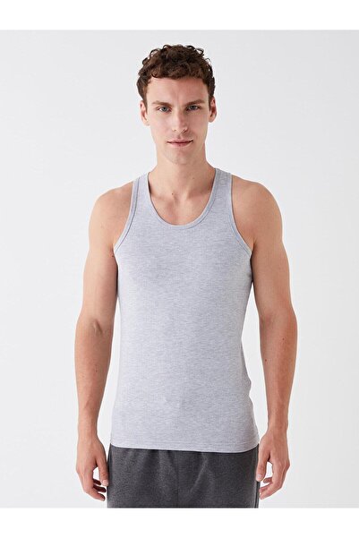 LC Waikiki Οπτικό λευκό ανδρικό εσώρουχο - γιακά U, χτενισμένο βαμβάκι, 2 πακέτο