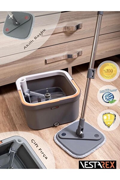 VestareX Otomatik Temizlik Seti Yedek Bezli Kirli Ve Temiz Suyu Ayırır Iz Bır...