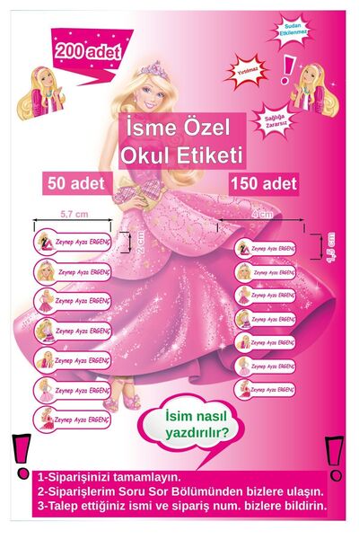 Ayza Tasarım 200 de bucăți Etichete pentru caiete, cărți, papetărie, etichete...