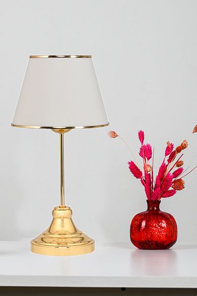 EvLight Valerie Gold Metal - Cream Lampshade