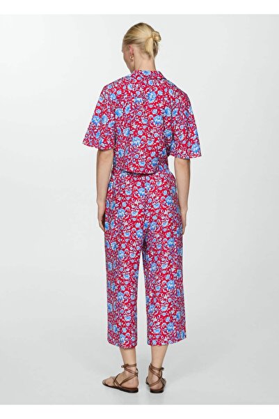 MANGO Woman Çiçek desenli culotte pantolon