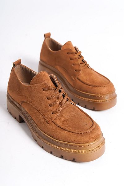 Shoesers Дамски ежедневни мокасини с дебела подметка и мокасини с връзки