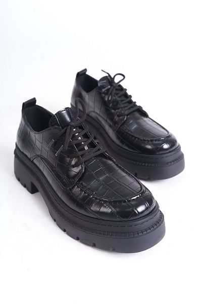 Shoesers Дамски ежедневни мокасини с дебела подметка и мокасини с връзки