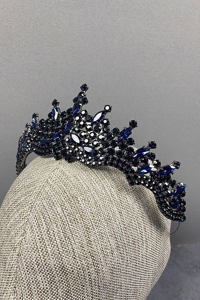 Hayalperest boncuk Tokyo Model Bridal Crown Wedding Crown Wedding Crown Navy Blue