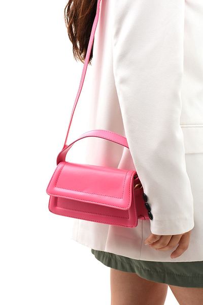 NBİBAGS Moi Fuchsia Geantă de mână, braț și umăr pentru femei cu design elegant, cu curea reglabilă, L:10 E:21 L:7 cm
