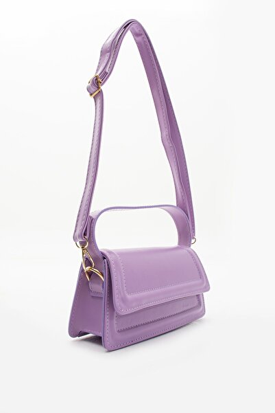 NBİBAGS Geantă de mână, braț și umăr pentru femei Moi Lila cu design elegant, curea reglabilă, L:10 E:21 L:7 cm